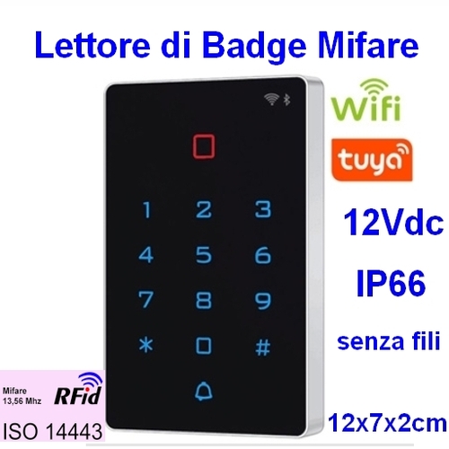 Lettore di Badge Wifi NFC Mifare senza Fili